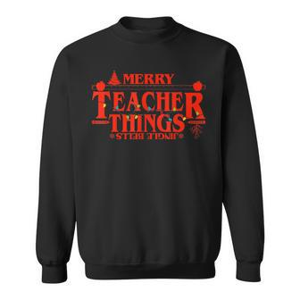Teach Love Inspire Merry Teacher Things Jingle Bells Sweatshirt - Seseable