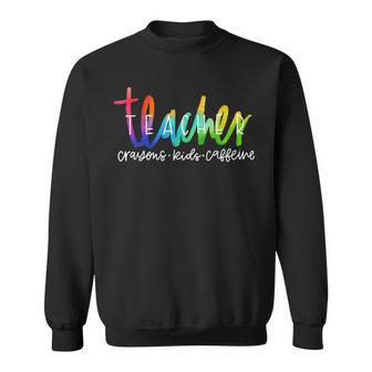 Teacher Life Happy Teachers Day Leopard Rainbow Women Men Sweatshirt | Mazezy