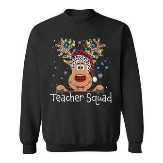 Teacher Squad Reindeer Funny Teacher Christmas Xmas V4 Men Women Sweatshirt Graphic Print Unisex - Seseable