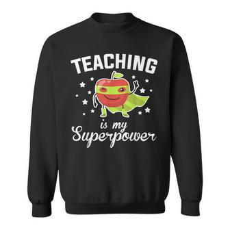 Teaching Is My Superpower Funny Superhero Teacher Educator Men Women Sweatshirt Graphic Print Unisex - Thegiftio UK