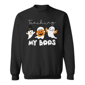 Teaching My Boos Halloween Cute Teacher Kindergarten Teacher Men Women Sweatshirt Graphic Print Unisex - Thegiftio UK