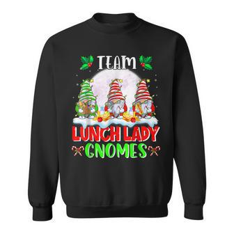 Team Lunch Lady Gnomes Christmas Lights Gnome Lunch Lady Men Women Sweatshirt Graphic Print Unisex - Thegiftio UK