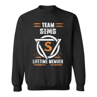 Team Sims Lifetime Member Gift For Surname Last Name Men Women Sweatshirt Graphic Print Unisex - Seseable