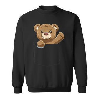 Teddy Bear Pocket Teddy Bear In Pocket Teddy Bear Peeking Sweatshirt | Mazezy DE