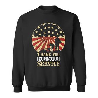 Thank You For Your Service On Veterans Day And Memorial Day Sweatshirt - Seseable