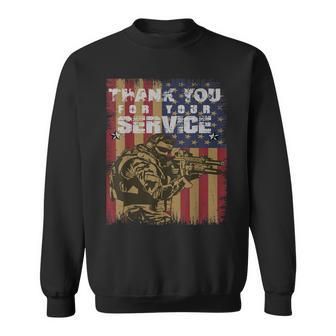 Thank You For Your Service Veteran Us Flag Veterans Day Sweatshirt - Seseable