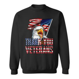 Thank You Veterans American Eagle Us Flag For 4Th Of July Sweatshirt - Seseable