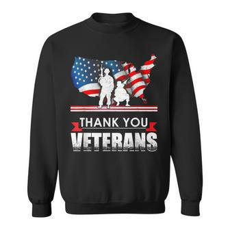 Thank You Veterans American V2 Men Women Sweatshirt Graphic Print Unisex - Seseable