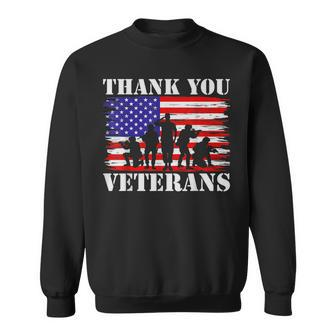 Thank You Veterans Day American Flag Military Army Sweatshirt - Seseable