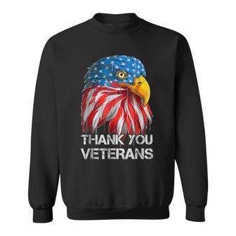 Thank You Veterans Eagle American Flag - Veterans Day Sweatshirt - Seseable