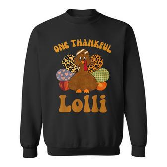 Thankful Lolli Fall Thanksgiving For Women Turkey Day Autumn Men Women Sweatshirt Graphic Print Unisex - Thegiftio UK