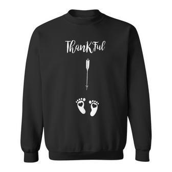 Thankful Thanksgiving Pregnancy Announcement Sweatshirt | Mazezy
