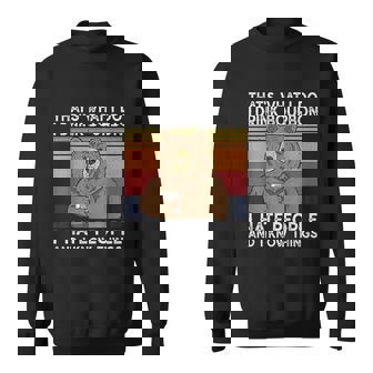 That Is What I Do I Drink Bourbon I Hate People Retro Men Women Sweatshirt Graphic Print Unisex - Thegiftio