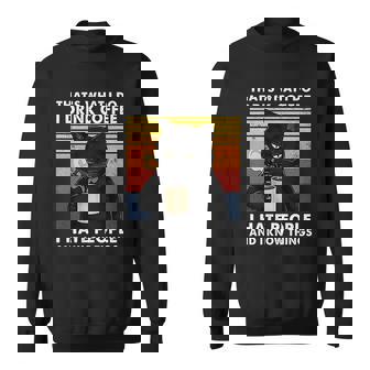 That Is What I Do I Drink Coffee I Hate People Black Cat Men Women Sweatshirt Graphic Print Unisex - Thegiftio