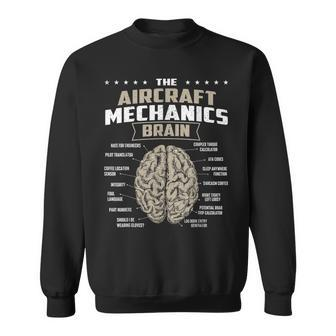 The Aircraft Mechanics Brain - Airplane Maintenance Aviation Sweatshirt | Mazezy