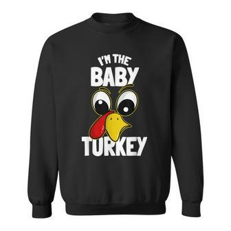 The Baby Turkey Family Group Matching Thanksgiving Funny Men Women Sweatshirt Graphic Print Unisex - Seseable