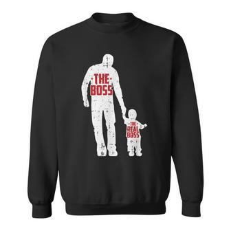 The Boss The Real Boss Fathers Day Dad Son Daughter Matching Sweatshirt - Thegiftio UK