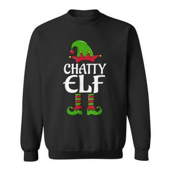 The Chatty Elf Funny Matching Family Christmas Pajamas 2022 Men Women Sweatshirt Graphic Print Unisex - Thegiftio UK