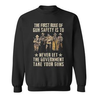 The First Rule Of Gun Safety On Back Sweatshirt - Thegiftio UK