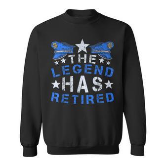 The Legend Has Retired Policeman Retirement Police Officer Sweatshirt - Seseable