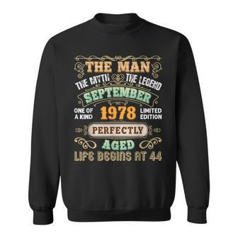 The Man Myth Legend Made In September 1978 44Th Birthday 44 Sweatshirt - Seseable