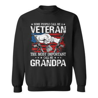 The Most Important Call Me Grandpa - Veteran Grandpa Men Women Sweatshirt Graphic Print Unisex - Seseable