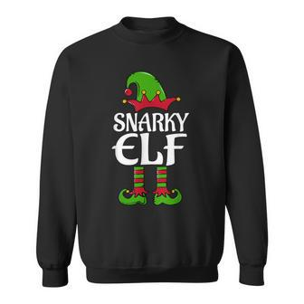 The Snarky Elf Funny Matching Family Christmas Pajamas 2022 Men Women Sweatshirt Graphic Print Unisex - Thegiftio UK