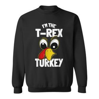 The T-Rex Turkey Family Group Matching Thanksgiving Funny Men Women Sweatshirt Graphic Print Unisex - Seseable