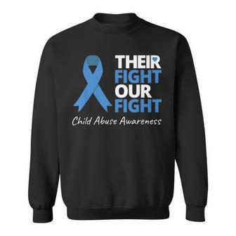 Their Fight Our Fight Child Abuse Awareness Blue Ribbon Sweatshirt | Mazezy