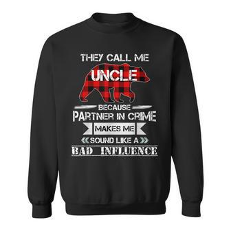 They Call Me Uncle Bear Red Plaid Matching Pajama Family Sweatshirt | Mazezy