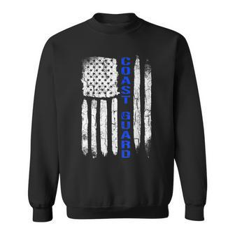 Thin Blue Line Flag American Coast Guard Sweatshirt - Seseable