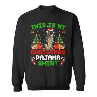 This Is My Christmas Pajama German Shepherd Xmas Dog Lover Men Women Sweatshirt Graphic Print Unisex - Seseable