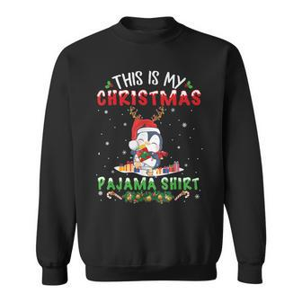 This Is My Christmas Pajama Penguin Lover Xmas Gifts Men Women Sweatshirt Graphic Print Unisex - Seseable