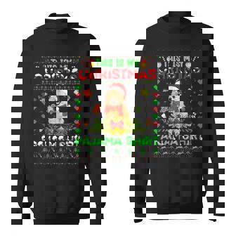 This Is My Christmas Pajama Pomeranian Santa Ugly Sweater Men Women Sweatshirt Graphic Print Unisex - Thegiftio