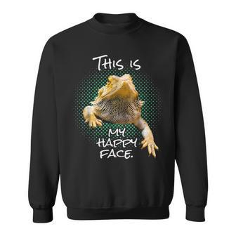 This Is My Happy Face Bearded Dragon Funny Reptile Sweatshirt - Seseable