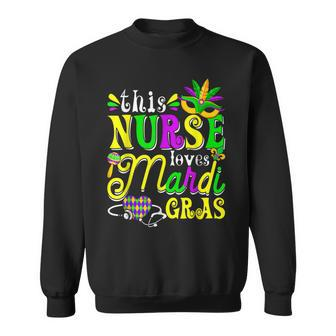 This Nurse Loves Mardi Gras Party Carnival Parade Costume Sweatshirt - Seseable