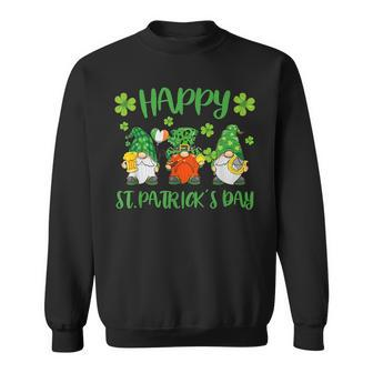 Three Gnomes Happy St Patricks Day Shamrock V2 Sweatshirt - Seseable
