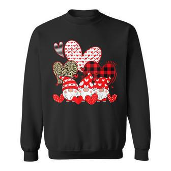 Three Gnomes Holding Hearts Valentines Day Gifts For Her Men Women Sweatshirt Graphic Print Unisex - Seseable