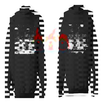 Three Gnomes Winter Christmas Swedish Tomte Elves Men Women Sweatshirt Graphic Print Unisex - Thegiftio