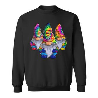 Three Hippie Gnomes Peace Gnome Funny Retro Tie Diy Design Sweatshirt - Seseable