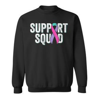 Thyroid Cancer Support Squad Friend Family Awareness Ribbon Sweatshirt - Seseable