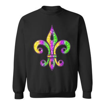 Tie Dye Fleur De Lis Mardi Gras Carnival Symbol New Orlean Sweatshirt - Seseable