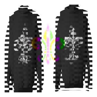 Tie Dye Fleur De Lis Mardi Gras Carnival Symbol New Orlean Sweatshirt | Seseable CA
