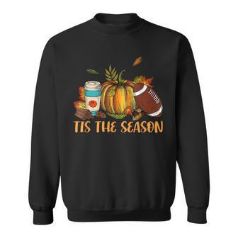 Tis The Season Coffee Fall Football And Halloween Pumpkin Men Women Sweatshirt Graphic Print Unisex - Thegiftio UK