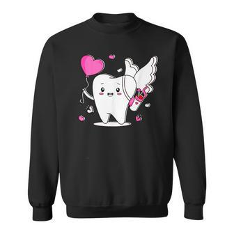 Tooth Holding Heart Dental Life Dentist Cute Valentines Day Sweatshirt - Seseable
