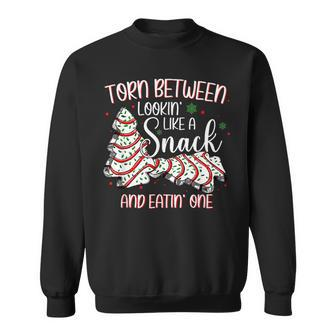 Torn Between Looking Like A Snack And Eating One Christmas Men Women Sweatshirt Graphic Print Unisex - Seseable
