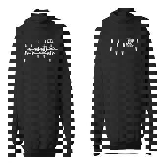 Tractor Heartbeat Agriculture Gift Idea Farm Trekker Men Women Sweatshirt Graphic Print Unisex - Seseable