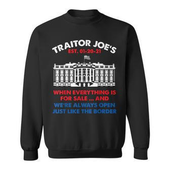 Traitor Joes Est 01 20 21 Funny Anti Biden Sweatshirt | Mazezy UK