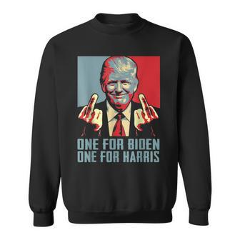 Trump-Middle-Finger-Biden-Harris-Republican American Flag Sweatshirt | Mazezy