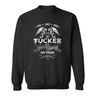 Tucker Blood Runs Through My Veins - Tshirt For Tucker Men Women Sweatshirt Graphic Print Unisex - Thegiftio UK